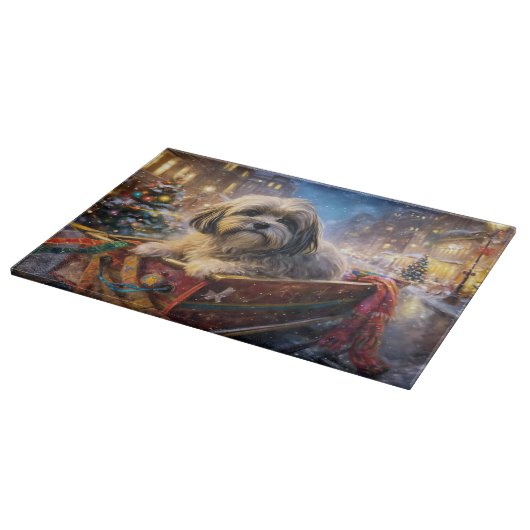 Planche À Découper Saison Festive de Noël de Lhasa Apso (Coin)
