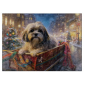 Planche À Découper Saison Festive de Noël de Lhasa Apso (Devant)