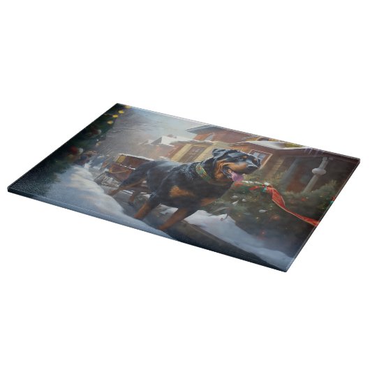 Planche À Découper Saison festive de Noël de Rottweiler (Coin)