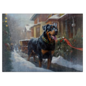 Planche À Découper Saison festive de Noël de Rottweiler (Devant)