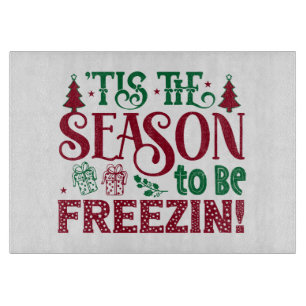 Planche À Découper Saison pour être glaciale drôle bonhomme de neige 