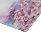 Planche À Découper Sakura rose sur fond de peinture (Coin)