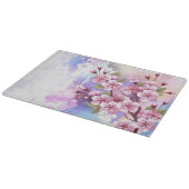Planche À Découper Sakura rose sur fond de peinture (Coin)