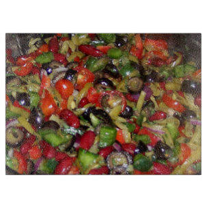 Planche À Découper Salade de haricot Aliments Légumes Photographie