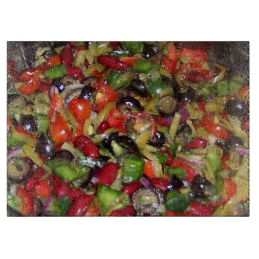 Planche À Découper Salade de haricot Aliments Légumes Photographie (Devant)