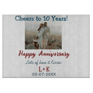 Planche À Découper Salutations à 10 ans heureux anniversaire ajouter