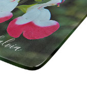 Planche À Découper Salvia Florale aux lèvres chaudes rouges et blanch (Coin)