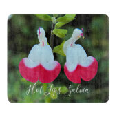 Planche À Découper Salvia Florale aux lèvres chaudes rouges et blanch (Devant)