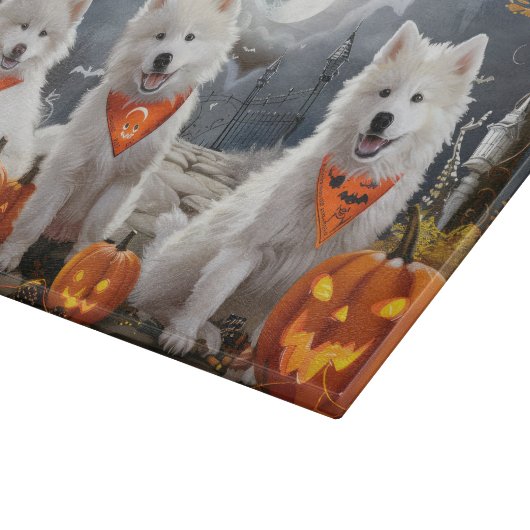Planche À Découper Samoyed Halloween Éffrayant (Coin)