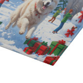 Planche À Découper Samoyed Running en neige avec Casquette de Noël (Coin)