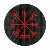 Planche À Découper Sang Rouge Vegvísir (Viking Compass) (Devant)