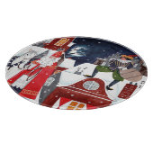 Planche À Découper Santa Claus sur les toits d'Amsterdam (Coin)