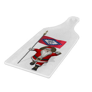 Planche À Découper Santa Claus With Ensign Of Arkansas