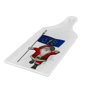 Planche À Découper Santa Claus With Ensign Of Indiana