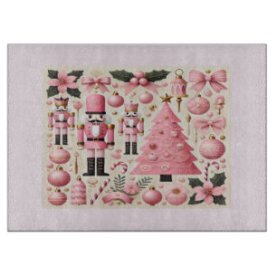 Planche À Découper Sapin de Noël Casse-Noisette Rose