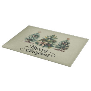 Planche À Découper Sapin de Noël joyeux léopard Coquette Bow Noël
