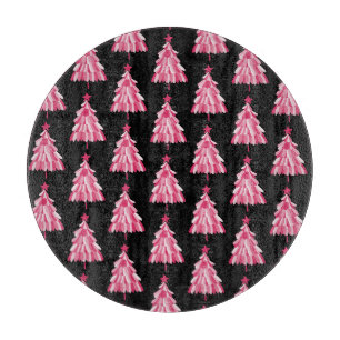 Planche À Découper Sapin de Noël Rose Noir