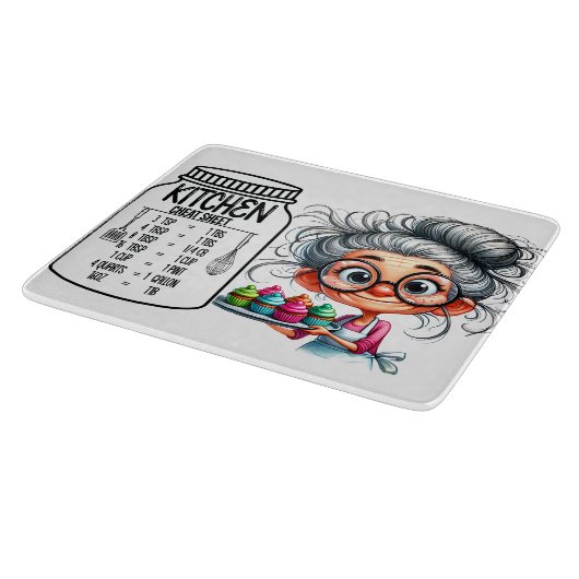 Planche À Découper Sarcastic Kitchen Cheat Sheet Chart (Coin)