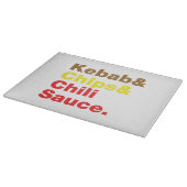 Planche À Découper Sauce Kebab & Chips & Chili. (Coin)