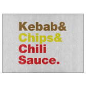 Planche À Découper Sauce Kebab & Chips & Chili. (Devant)
