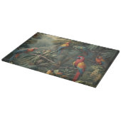 Planche À Découper Scène botanique de perroquets et ananas (Coin)