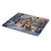 Planche À Découper Scène d'art de Noël enneigée et cosy (Coin)