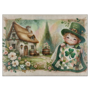 Planche À Découper Scène de courtepointe patchwork Cottage Leprechaun