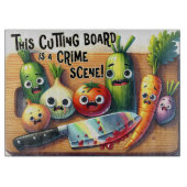 Planche À Découper Scène de crime de cuisine Légumes hachés (Devant)