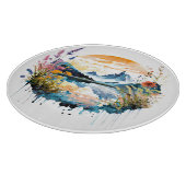 Planche À Découper Scène de montagne à l'aquarelle (Coin)