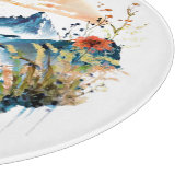Planche À Découper Scène de montagne à l'aquarelle (Coin)