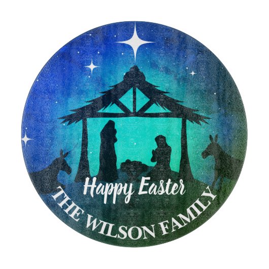 Planche À Découper Scène de Nativité - Joyeux Pâques | (Devant)