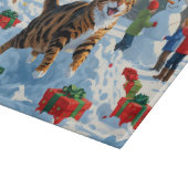 Planche À Découper Scène de neige festive de Noël avec chat Bengal (Coin)