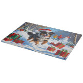 Planche À Découper Scène de Noël du berger australien (Coin)