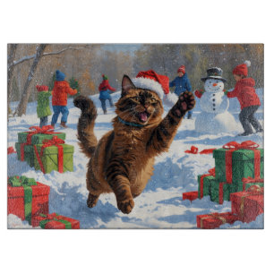 Planche À Découper Scène de Noël du Festival de Chat Abyssinien