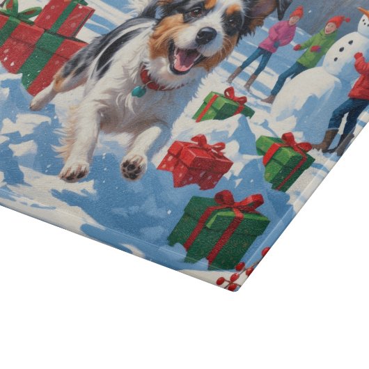 Planche À Découper Scène de Noël du Terrier australien (Coin)