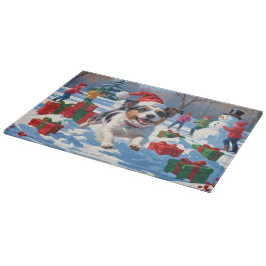 Planche À Découper Scène de Noël du Terrier australien (Coin)