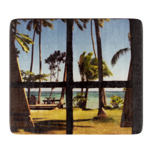 Planche À Découper Scène de plage tropicale Fiji Beach cbcnm