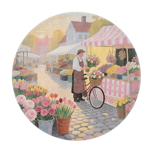 Planche À Découper Scène de rue Fleur Solaire (Devant)