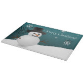 Planche À Découper Scène d'hiver de Snowman turquoise Tableau de coup (Coin)
