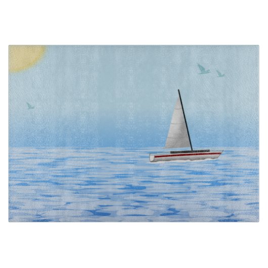 Planche À Découper Scène maritime avec bateau (Devant)