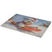 Planche À Découper Schnauzer Chien dans la corniche Laissez-le neiger (Coin)