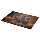 Planche À Découper Schnauzer Chiot Automne Citrouille de plaisir (Coin)