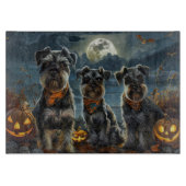 Planche À Découper Schnauzer Halloween Éffrayant (Devant)