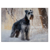 Planche À Découper Schnauzer Laisser neiger Noël (Devant)