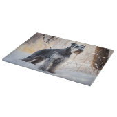 Planche À Découper Schnauzer Qu'il neige Noël (Coin)