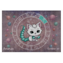 Scorpio astrologique Cute cat Zodiac Wheel Planet