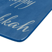 Planche À Découper Script Argent Hanukkah Joyeux Tekhelet Bleu (Coin)