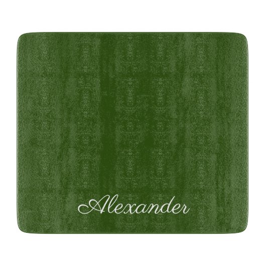 Planche À Découper Script blanc arrière - plan vert solide (Devant)