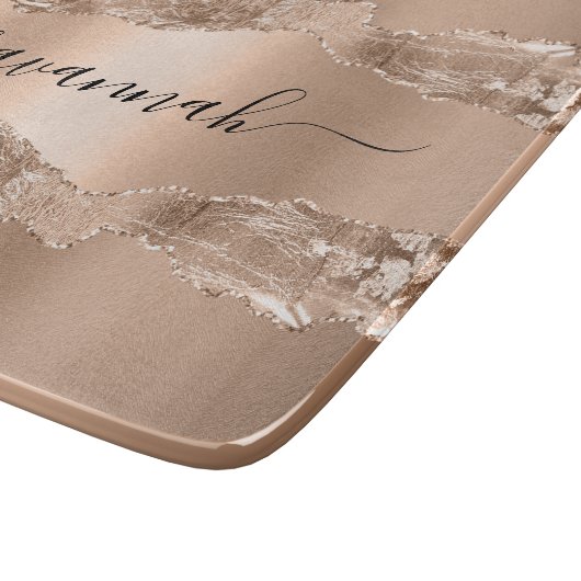 Planche À Découper Script de nom de marbre d'agate d'or (Coin)