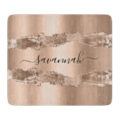 Planche À Découper Script de nom de marbre d'agate d'or (Devant)